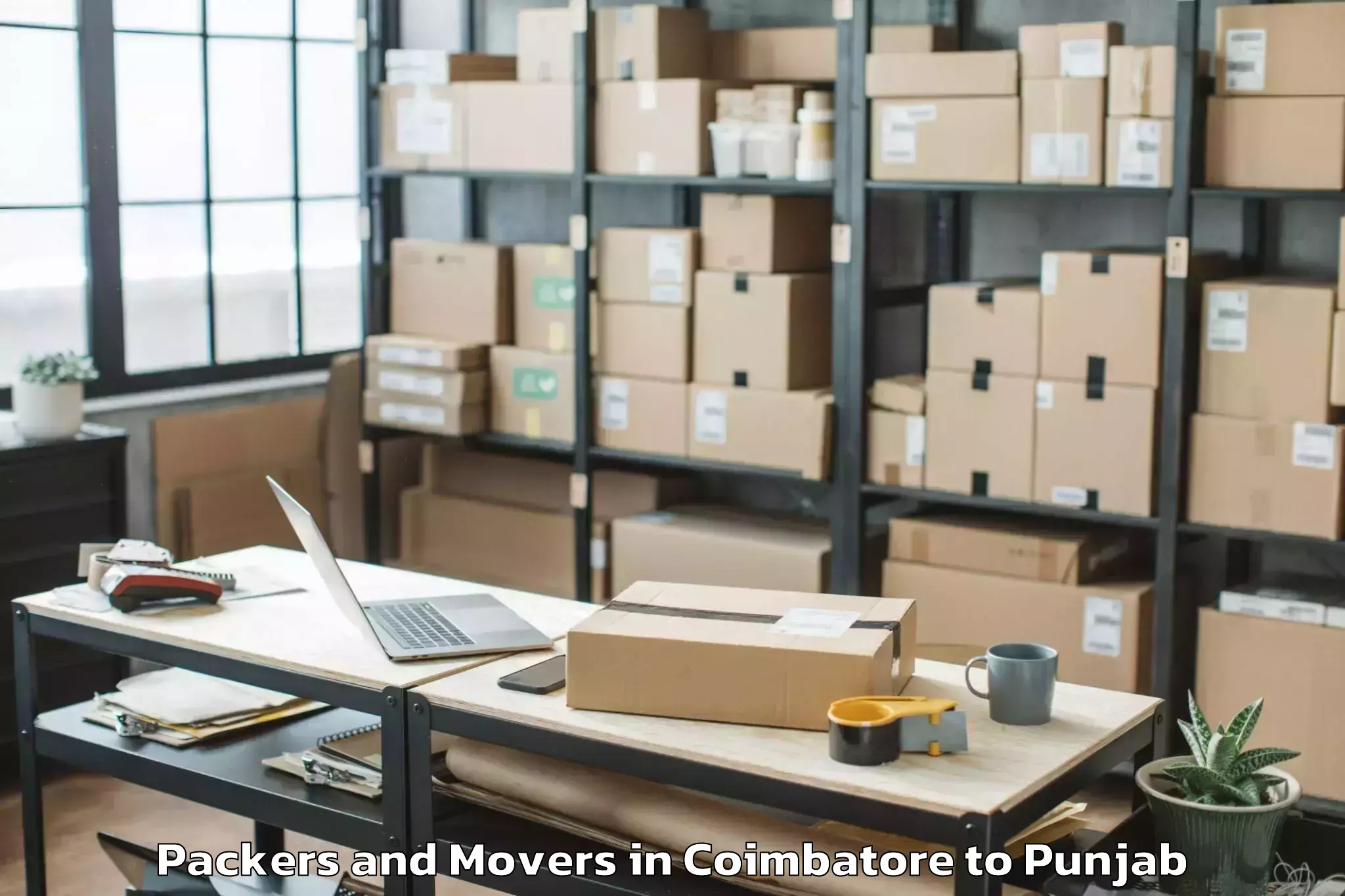 Efficient Coimbatore to Kapurthala Packers And Movers